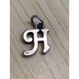 .925 Script Letter H Sterling Silver Jewelry Charm #Alphabet
